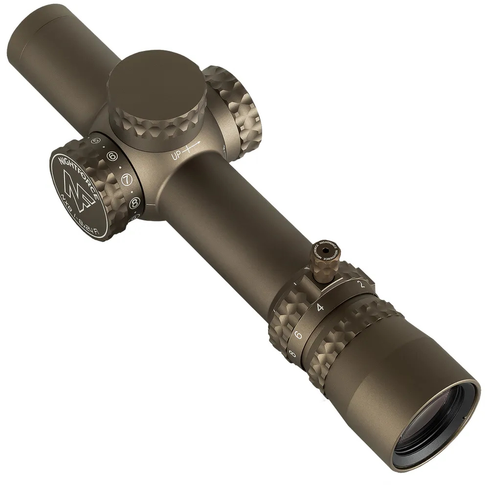 Nightforce NX8 1-8x24mm F1 .2 MRAD PTL FC-DMX Dark Earth Riflescope w/Capped E/W C663