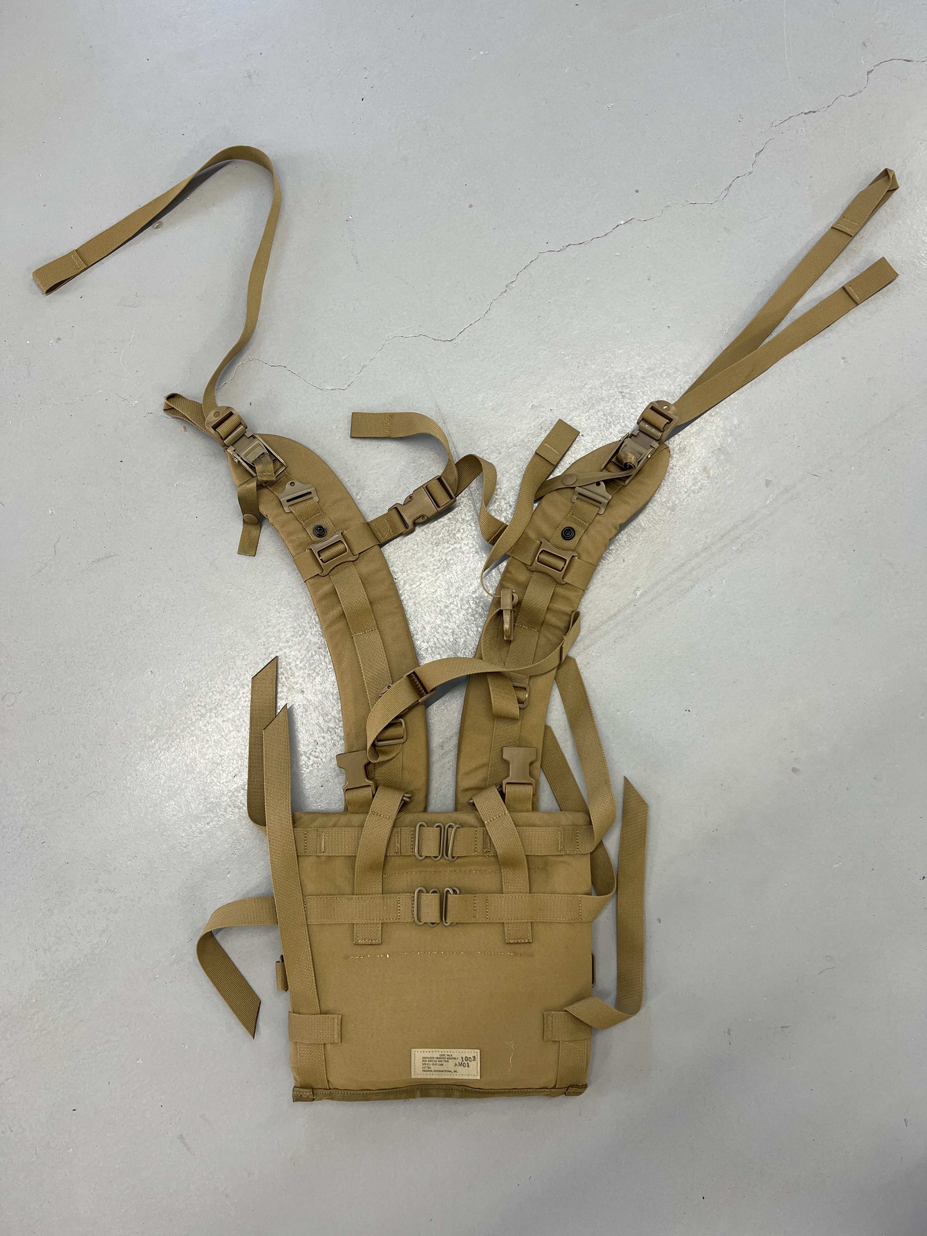 New USMC Pack Filbe Shoulder Harness Strap Assembly Coyote 8465-01-600-7938
